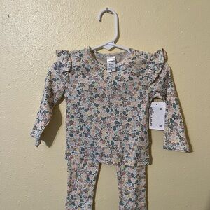 Carter's Floral Ruffle Sleeve Top and Pants Set